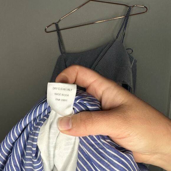 Prabal Gurung Halter Tulle Tiered Midi Maxi Dress Striped Blue Lace Overlay Sz 4 - Picture 15 of 15